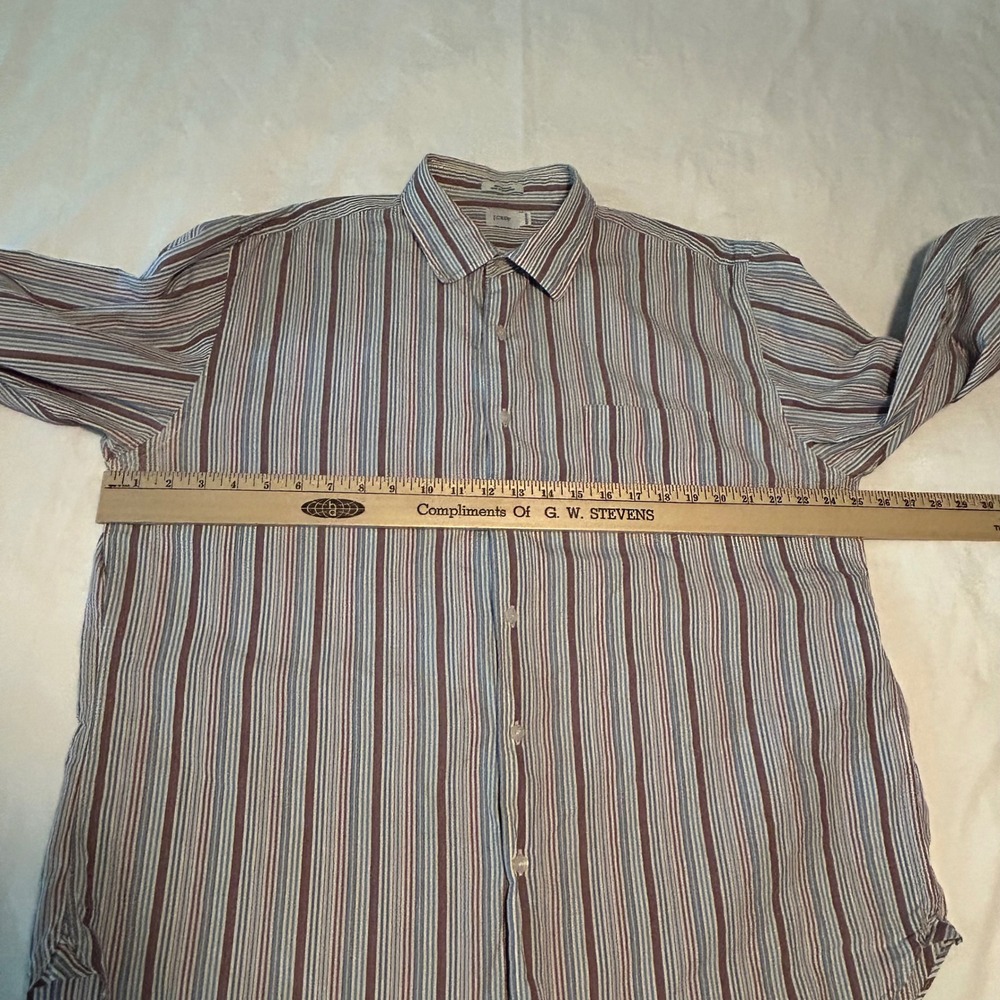 J Crew Mens XL Striped Long Sleeve Button Down Shirt Cotton Top - Picture 9 of 9